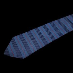 Tommy Hilfiger Vintage Silk Tie Blue Yellow Stripe Two Tone USA Made